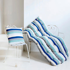 Topper de algodón de rayas turquesa, azul y negro x Tensira