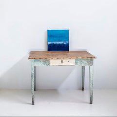 Cuadro óleo sobre lienzo 'Mar azul verano' de Belén Conthe 40x40 cm