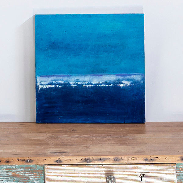 Cuadro óleo sobre lienzo 'Mar azul verano' de Belén Conthe 40x40 cm