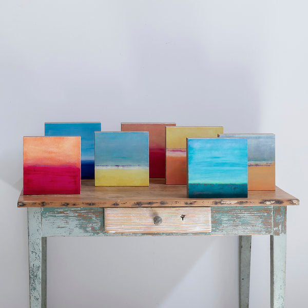 Cuadro óleo sobre madera 'Me gusta el mar X' de Belén Conthe 24x24 cm