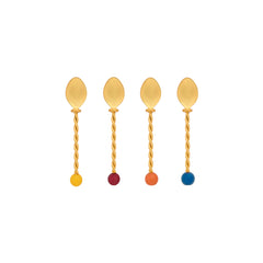 Set de 4 cucharas de postre multicolor