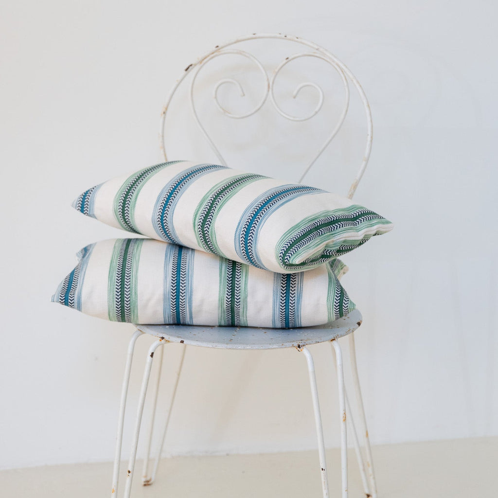 Cojín 'La Siesta' rayas azules y verdes 30x50