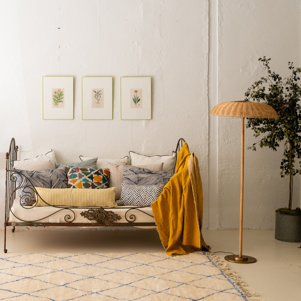 Cojín 'La Nao' estampado ondas azul 50x70