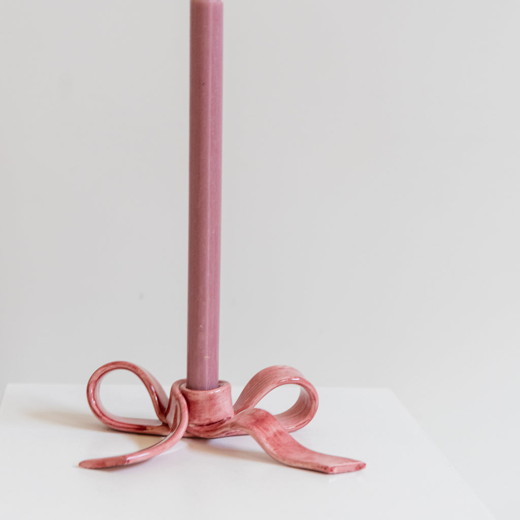 Candelabro lazo rosa oscuro