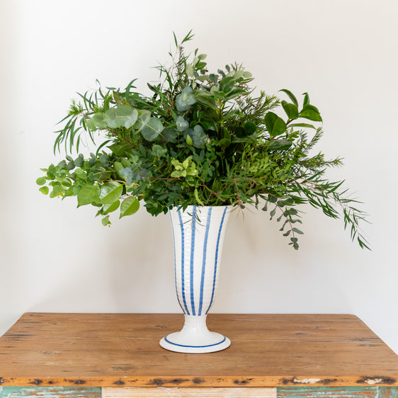 Jarrón 'Holanda' de rayas azules