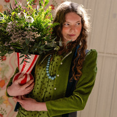 Jarrón 'Alicia' de rayas rojas