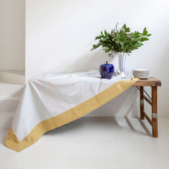 Mantel de lino resinado 'Bauhaus' lino y curry