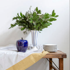 Mantel de lino resinado 'Bauhaus' lino y curry