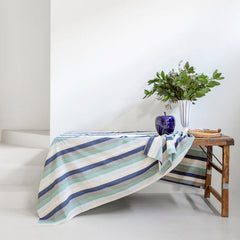 Juego de 2 servilletas rayas turquesa, azul y negro x Tensira
