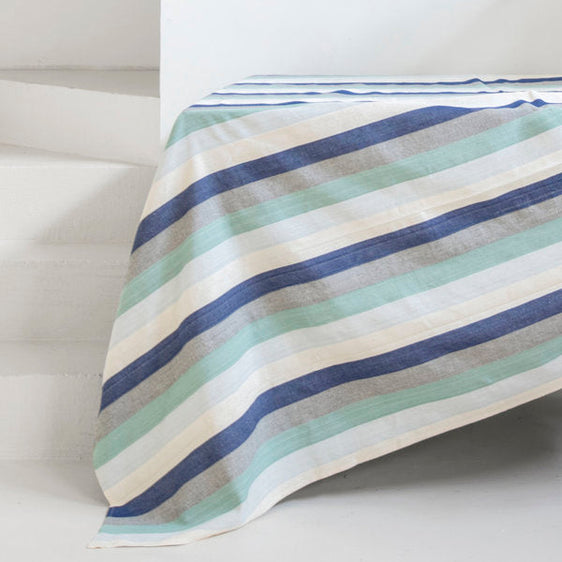 Mantel de rayas turquesa, azul y negro x Tensira