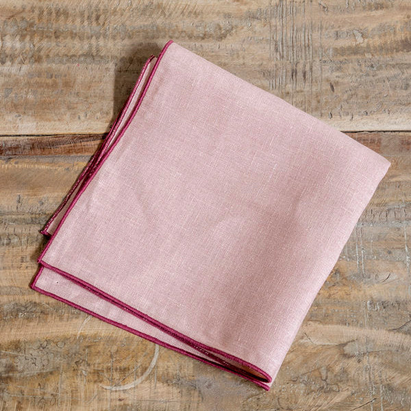 Juego de 2 servilletas 'Filo' rosa empolvado y cereza