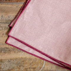 Juego de 2 servilletas 'Filo' rosa empolvado y cereza