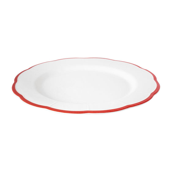 Plato llano onditas con filo rojo