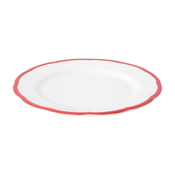 Plato de postre onditas con filo rojo