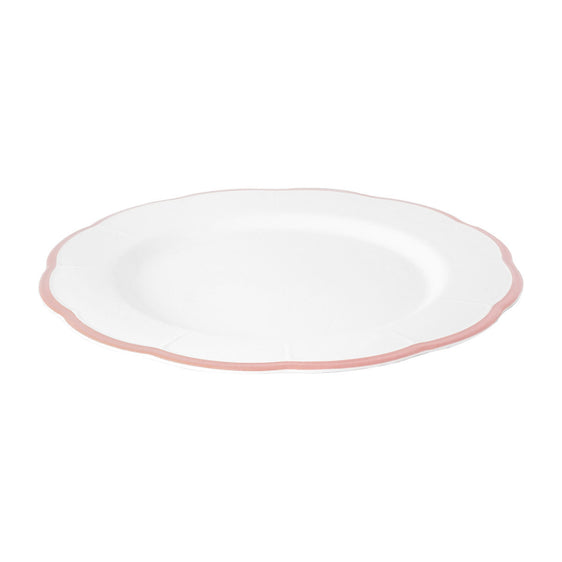 Plato llano onditas con filo rosa