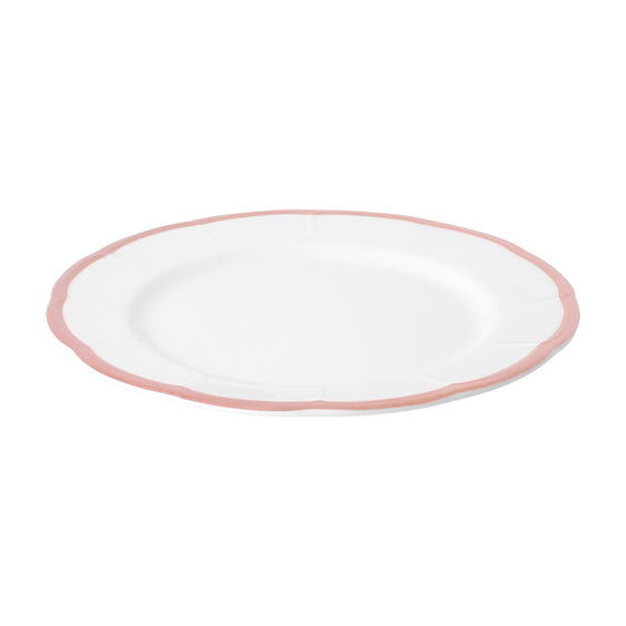 Plato de postre onditas con filo rosa