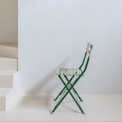 Silla de jardín en hierro patinado verde claro