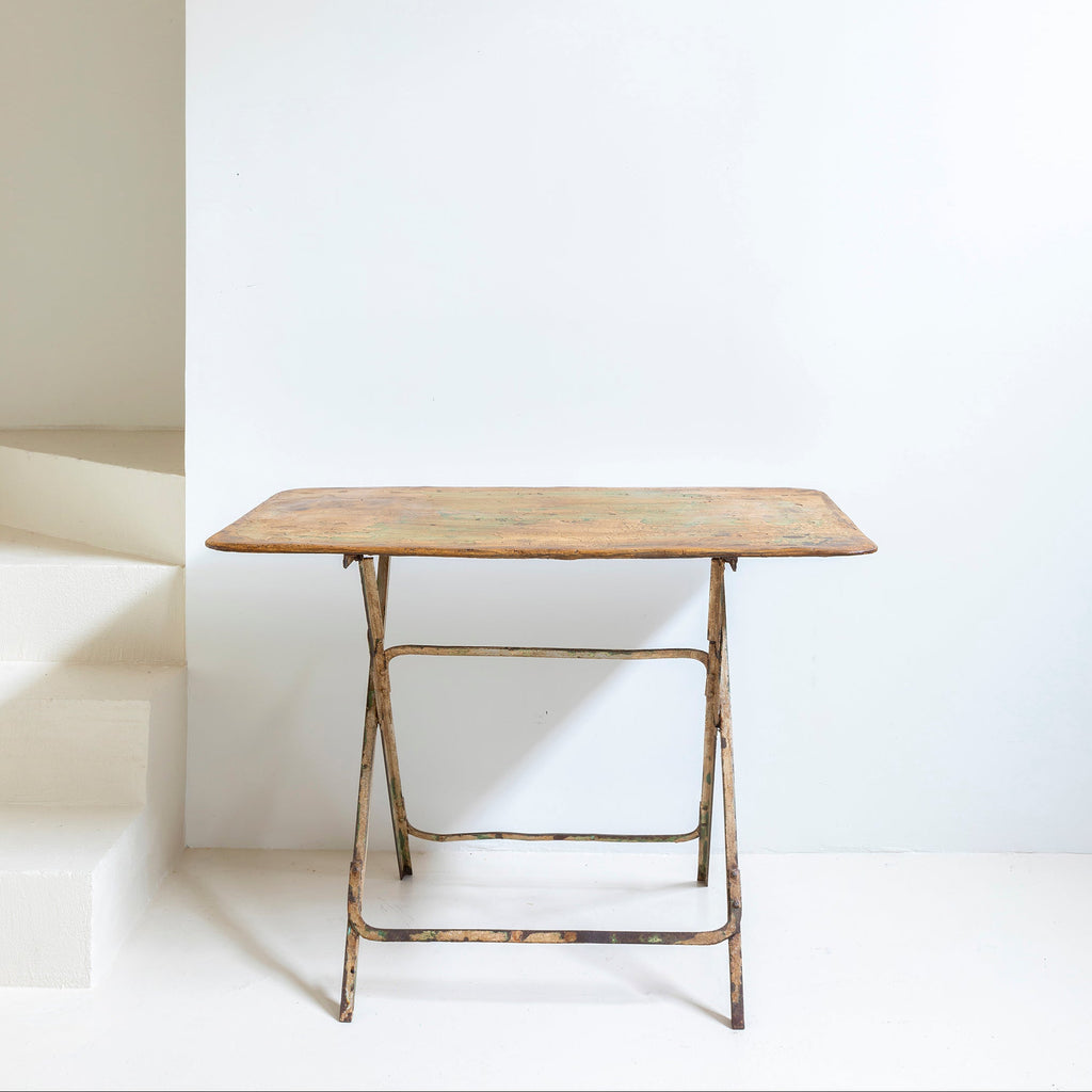 Mesa auxiliar rectangular de hierro ocre