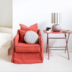 Mesa auxiliar rectangular de jardín, plegable en hierro rojo