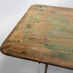 Mesa auxiliar rectangular de hierro ocre