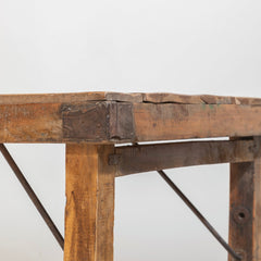 Mesa plegable de madera y hierro