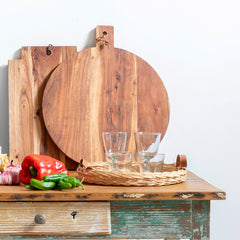 Tabla de cortar rectangular de acacia