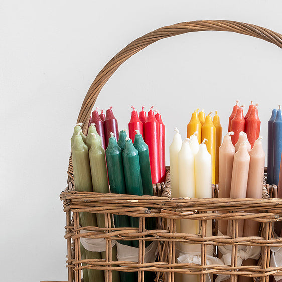 Pack de 4 velas rústicas de colores