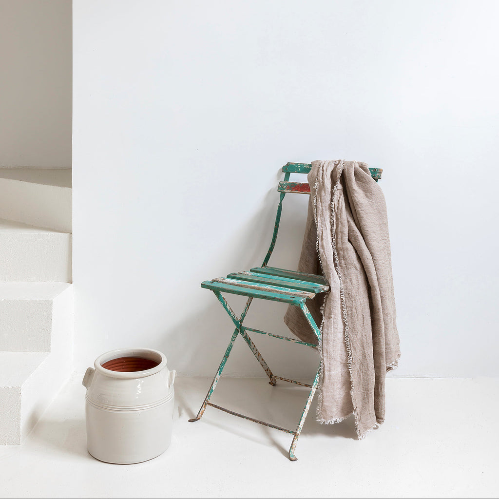 Silla plegable francesa de jardín en hierro patinado verde y rojo