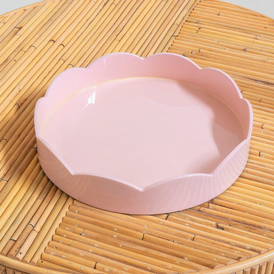Bandeja de madera 'onditas' rosa palo