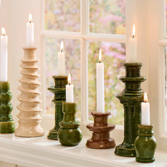 Candelabro ‘Rey’ de cerámica verde