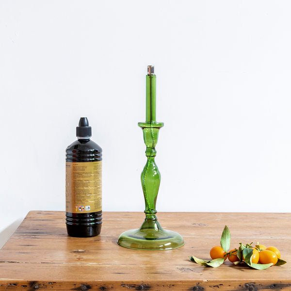 Candelabro de aceite verde
