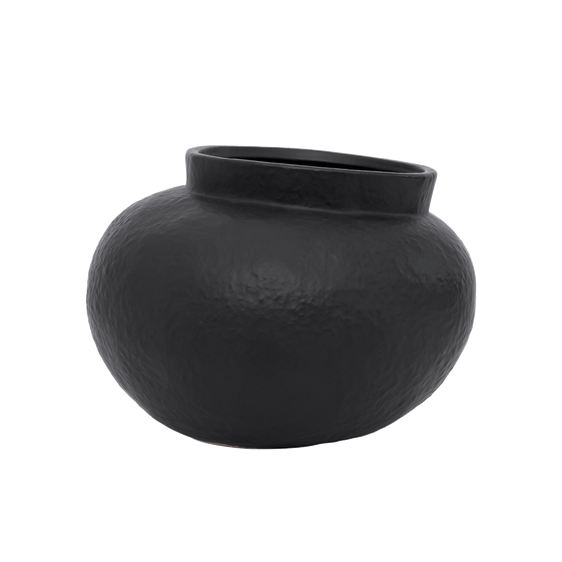 Florero de cerámica negro 'Calma'