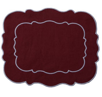 Juego de 4 servilletas 'Vichy' rojo vino