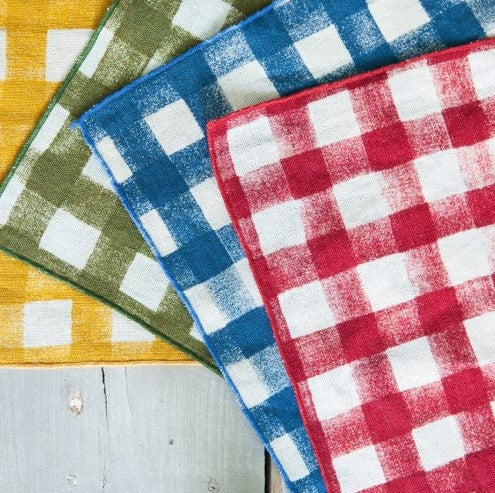 Juego de 4 servilletas 'Vichy' rojo vino