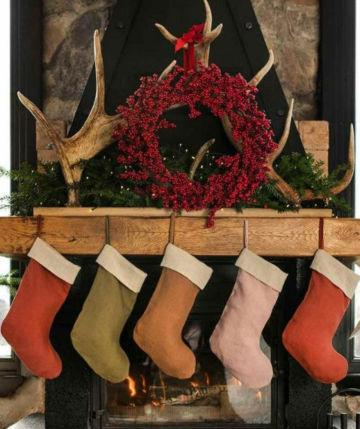 Calcetín de hilo 'Navidad' rojo